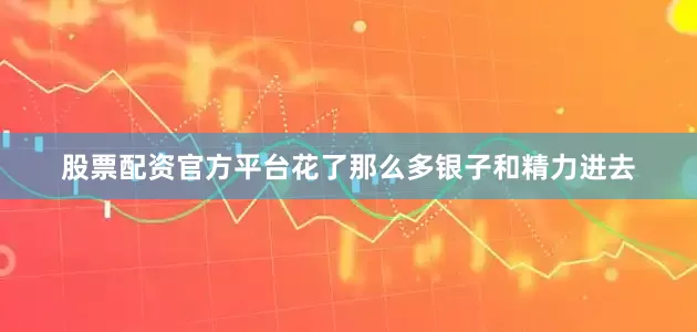 股票配资官方平台花了那么多银子和精力进去