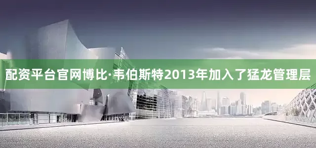 配资平台官网博比·韦伯斯特2013年加入了猛龙管理层