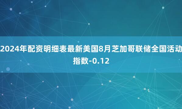 2024年配资明细表最新美国8月芝加哥联储全国活动指数-0.12